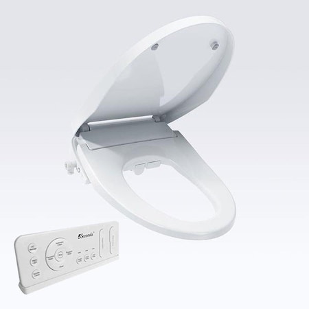 5Seconds Brand Electric Smart Bidet Toilet Seat Elongated Soft Close Bidet warm seat White 499802